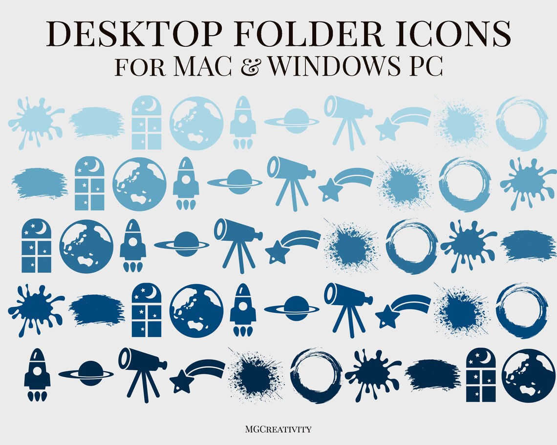Aesthetic desktop icons for Mac Windows PC DIGITAL DOWNLOAD Etsy