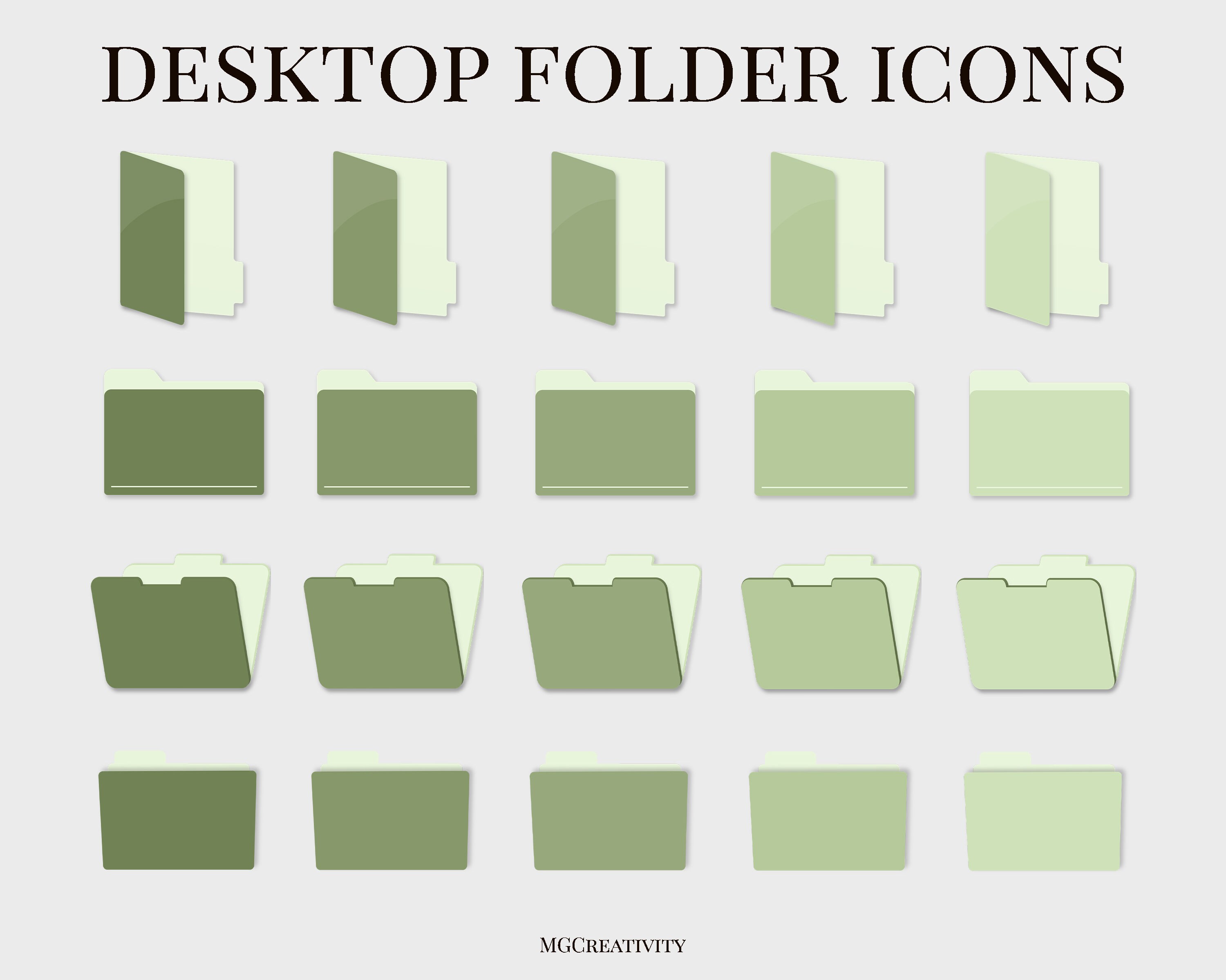 Neutral Mac folder icons Windows PC sage green calendar 2021 Etsy