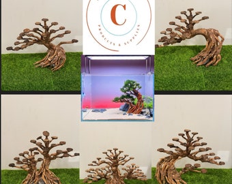 Mini Driftwood for Terrarium Aquarium Aquascape, Bonsai Tree Driftwood for Freshwater or Reptiles Habitat | Handmade | Free Shipping