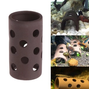 Ceramic Aquarium Hideout: Small Fish & Shrimp Shelter (2 Pieces)