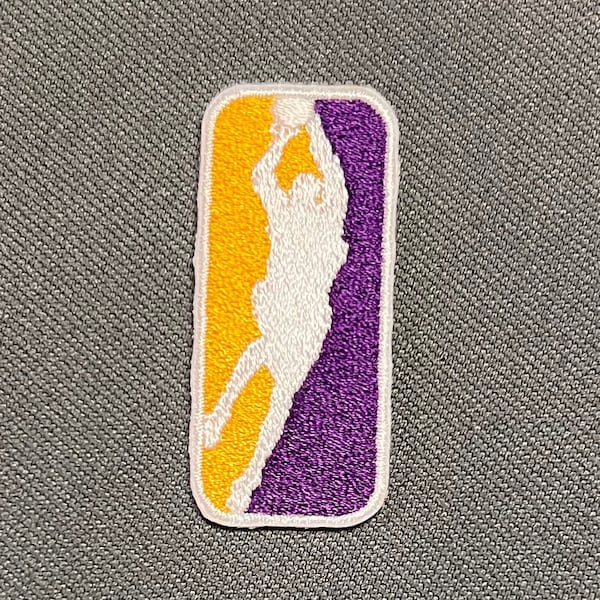 2 - Kobe Bryant NBA Logo Lakers Patch Logoman 100% Embroidery Heat Seal