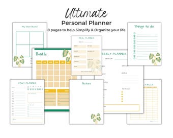 Printable Family Planner Bundle – Monthly, Weekly, Daily Schedule (Digital Download
