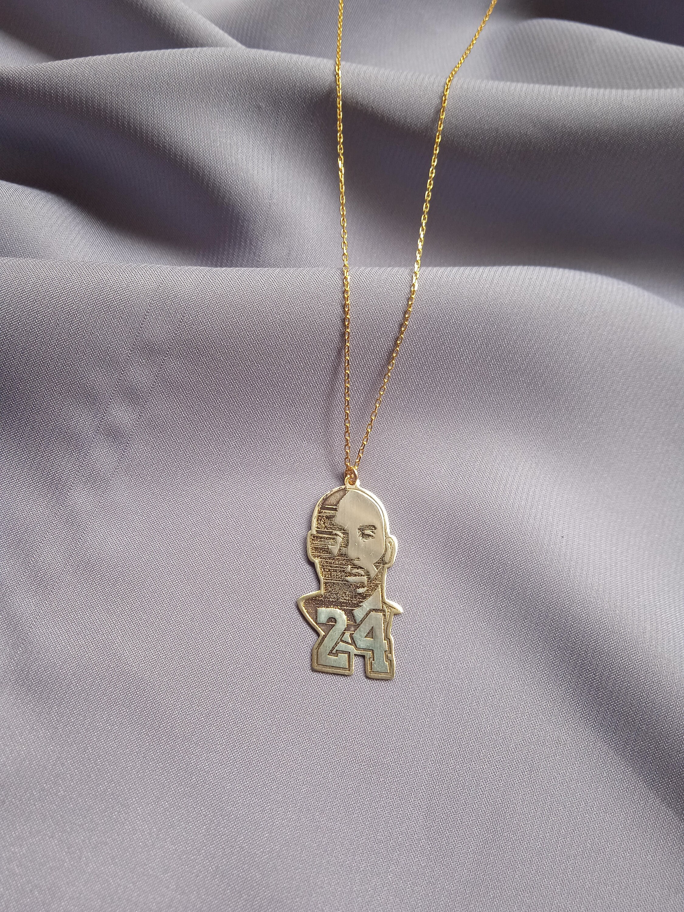 925 silver NBA KOBE BRYANT picture necklace silver chain Etsy