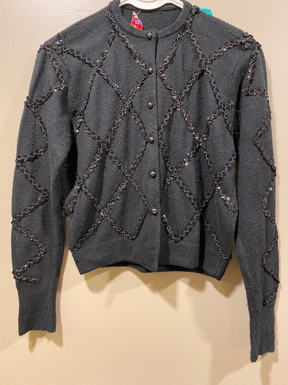 Vintage Rosanna Orlon Beaded Cardigan