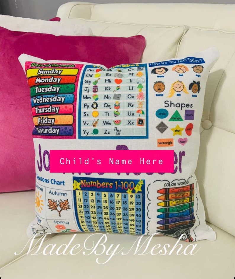 Preschool Learning Pillow Etsy