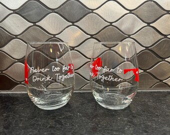 Long distance drinking glasses set- customized states/location!