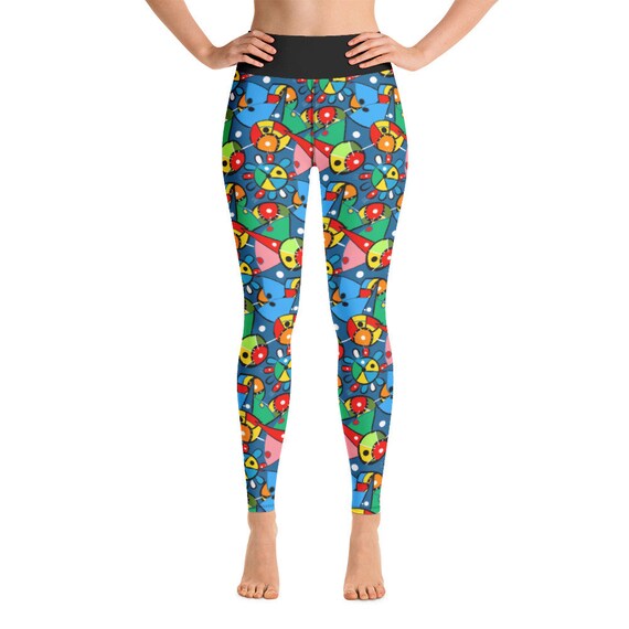 Colourful Yoga Leggings, Pop Art Yoga Pants, Workout Yoga Leggings, Colourful Artistic Leggings, Beautiful Yoga Leggings, Unique Leggings.