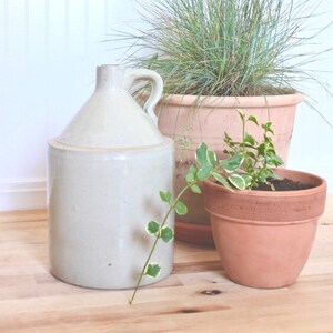 19th Century Antique Stoneware Jug Cream Antique Vintage Crock Old White Glazed Floral Arrangement Display Vase Flower Vessel Milk Jug image 3