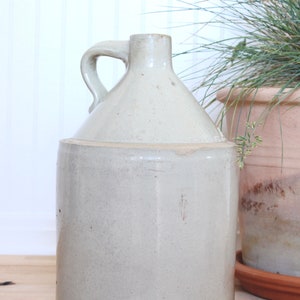 19th Century Antique Stoneware Jug Cream Antique Vintage Crock Old White Glazed Floral Arrangement Display Vase Flower Vessel Milk Jug image 4