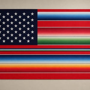 One-Sided Multicolored Serape American Flag