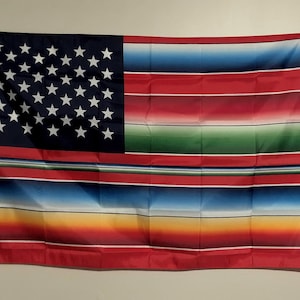 One-Sided Multicolored Serape American Flag