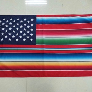 Double- Sided Serape American Flag- Stars on opposite sides (PLEASE READ DESCRIPTION)