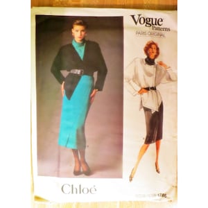 Vtg VOGUE Paris Original Chloe Pattern 1786 Misses Size 12  Uncut Jacket Top Skirt