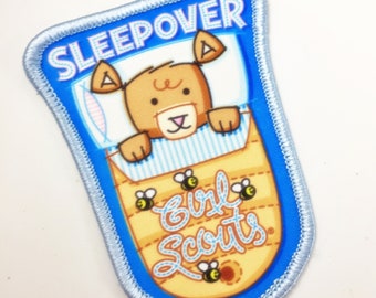 Girl Scout Patch Sleepover Teddy Bär Bienen Bienenstock Unbenutzt