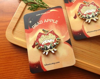 Dead Apple Enamel Pin | 4cm gold enamel pin brooch