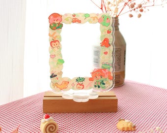 Acrylic "Pudding Green apple" single photocard frame