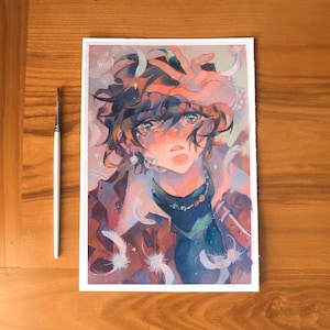 Dipinto a guazzo originale "Angelo" / BOO Nico di Angelo 20x38