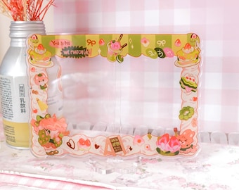 Acrylic "Matcha-core" couple photocard holder Pudding matcha