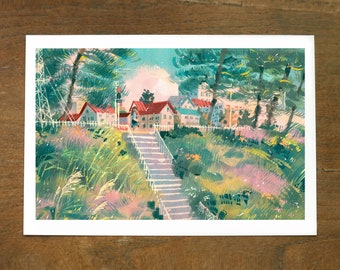 Artprint &quot;Way home&quot; | Kiloom Anime manga gouache illustration print