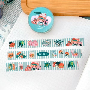 Nastro washi gourmet budino 1,5 cm x 10 m diario carino washi