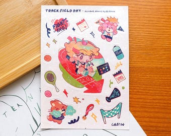 Pudding Track Field sticker sheet | 10x15cm holographic sticker by Kiloom