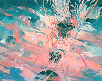 Artprint "Falling Heaven" | Kiloom gouache illustration artwork print
