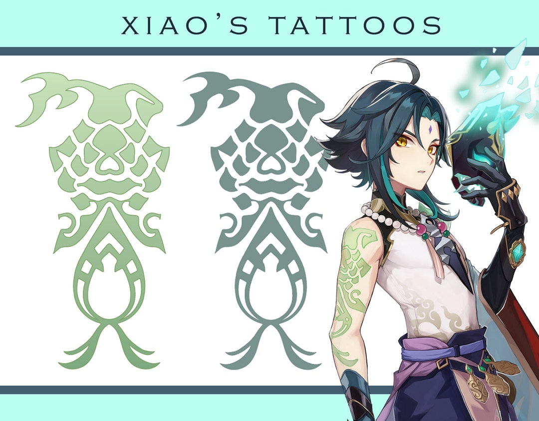 Genshin Impact Xiao Tattoo PDF File Cosplay Etsy.de