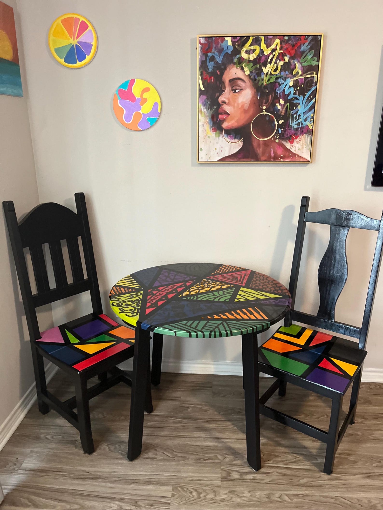Multi Color Custom Painted Table - Etsy