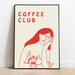 Coffee Poster - Line art Poster | Line print | Coffee Print - Woman Line Art | Woman Line Print - Kitchen Art