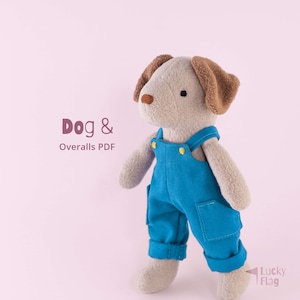Dog Plush Sewing Pattern + Clothes in PDF – DIY Easy Stuffed Animal – Cute Puppy Soft Toys – Beginner Friendly – Baby Gifts – Nursery Decor