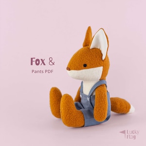 Fox Plush Sewing Pattern PDF – Easy Stuffed Animal with Clothes – Beginner Friendly
