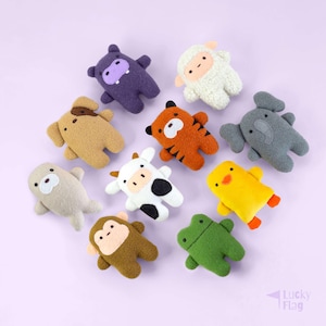 10 Moldes de Costura em PDF para Mini Pelúcias – Conjunto 2 – Kit Faça Você Mesmo de Bichinhos de Pelúcia Fáceis – Mini Brinquedos Fofos para Decoração de Quarto de Bebê – Presentes para Bebês – Ideal para Iniciantes