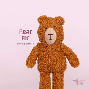 Teddy Bear Plush Sewing Pattern PDF – DIY Easy Stuffed Animal Toy – Beginner Friendly – Baby Gifts – Nursery Decor
