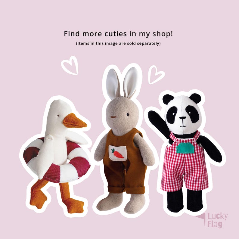 Fox Plush Sewing Pattern + Clothes in PDF – DIY Easy Stuffed Animal Toy – Beginner Friendly – Baby Gifts – Nursery Decor image 12