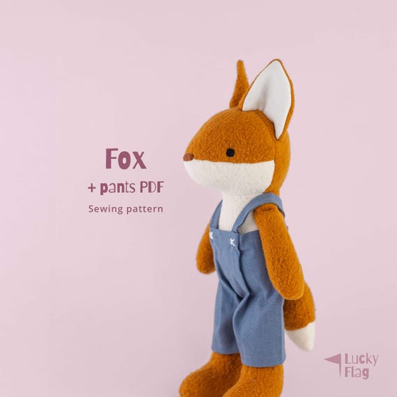 Fox Plush Sewing Pattern + Clothes in PDF – DIY Easy Stuffed Animal Toy – Beginner Friendly – Baby Gifts – Nursery Decor