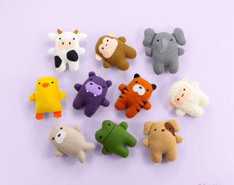 10 Mini Plush Sewing Patterns PDF – Set 2 – DIY Easy Stuffed Animals Bundle – Cute Mini Toys Nursery Decor – Baby Gifts – Beginner Friendly