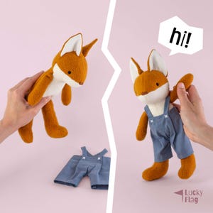 Fox Plush Sewing Pattern + Clothes in PDF – DIY Easy Stuffed Animal Toy – Beginner Friendly – Baby Gifts – Nursery Decor image 8