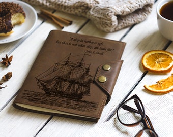 Leather Travel Journal: Personalized Refillable Notebook