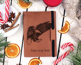 American Eagle Leather Journal: Patriotic Notebook, Custom Engraving
