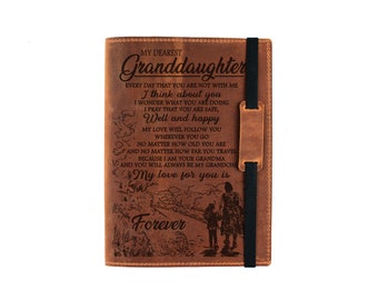 Personalized Leather Journal Gift, To My Granddaughter, Engraved Keepsake