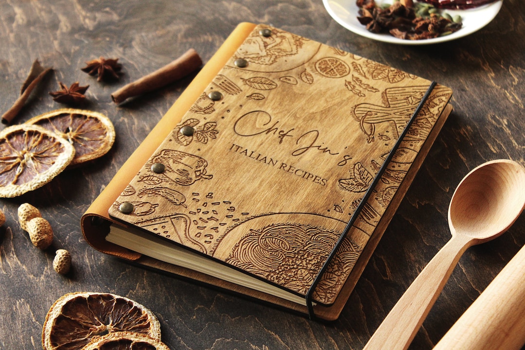 Engraved Wooden Recipe Book: Personalized Family Cookbook - Etsy