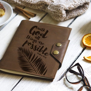 Customized Leather Journal, Christian Leather Journal, Personalized Leather Journal, Custom Engraved Journal, Notebook, Personalized Diary