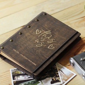 Personalized Photo Album, Polaroid Photo Album, Photo Wedding Album, Polaroid Guest Book, Wooden photo album, A5 photo album, 4x6 Photo Book