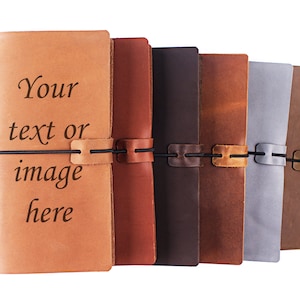 Personalized Leather Journal: Refillable Writing Book, Custom Engraving
