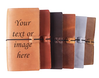 Personalized Leather Journal: Refillable Writing Book, Custom Engraving