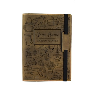 Personalized Leather Garden Planner: Refillable Gardening Journal