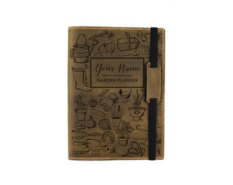 Personalized Leather Garden Journal Organizer: Refillable Gardening Diary