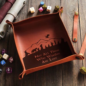 Personalized Dice Tray, Rolling dice tray, Leather Dice Tray, Dungeons and Dragons dice tray, Rolling Dice, DND, TTRPG dice tray