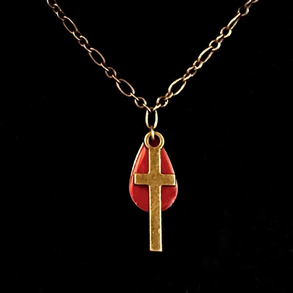 Collier croix ardente