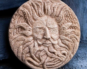 Belenos – Celtic stone sculpture | Gaulish sun god | Mythology wall decoration | Celtic art